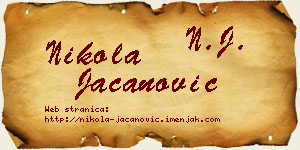 Nikola Jacanović vizit kartica